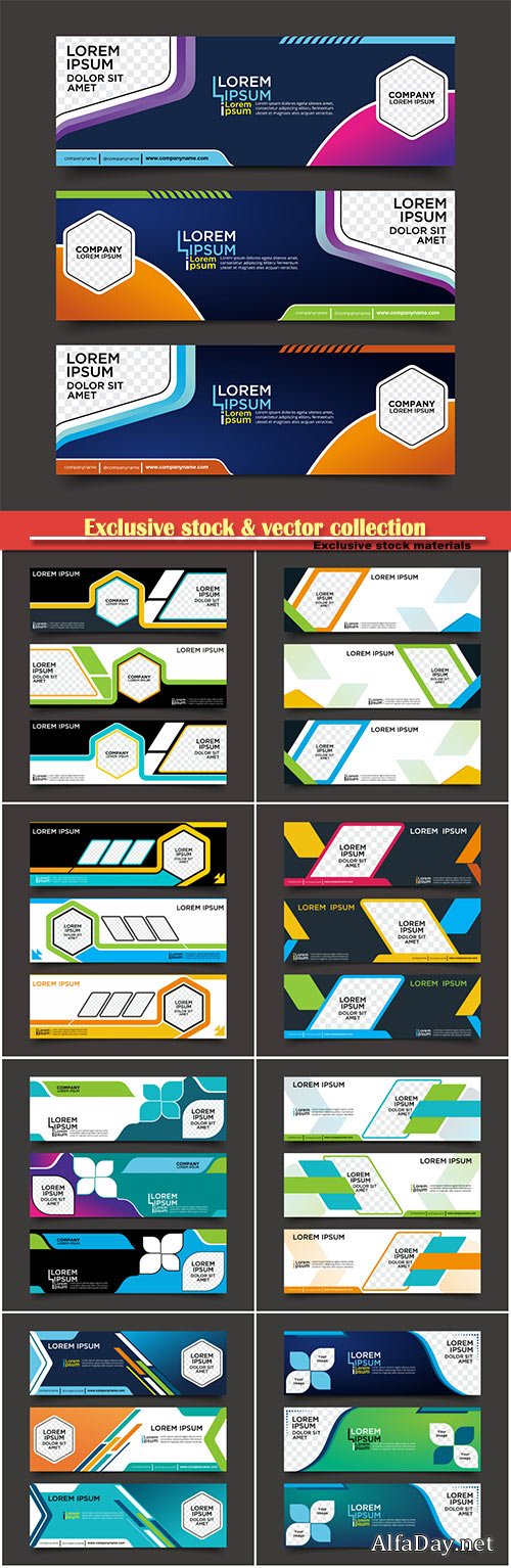 Vector banner template design,  business set