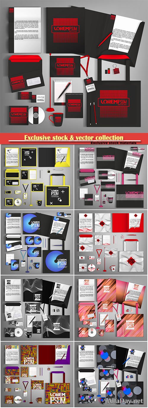 Corporate identity template design, business set stationery