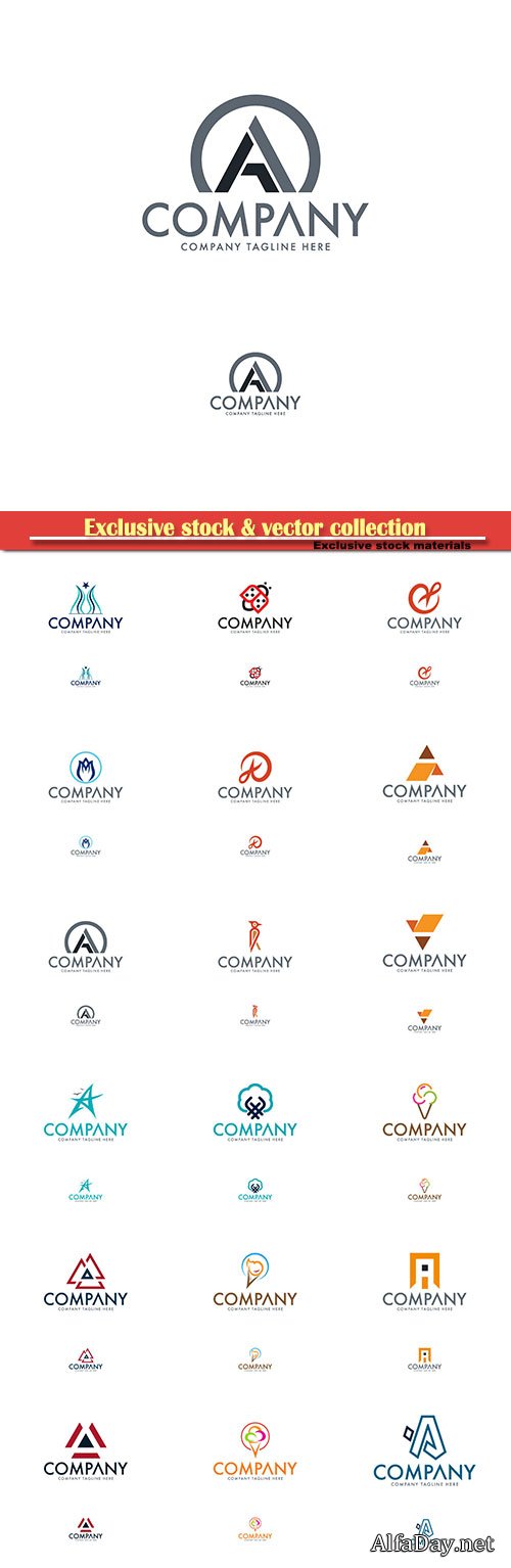 Logo vector template business set # 33