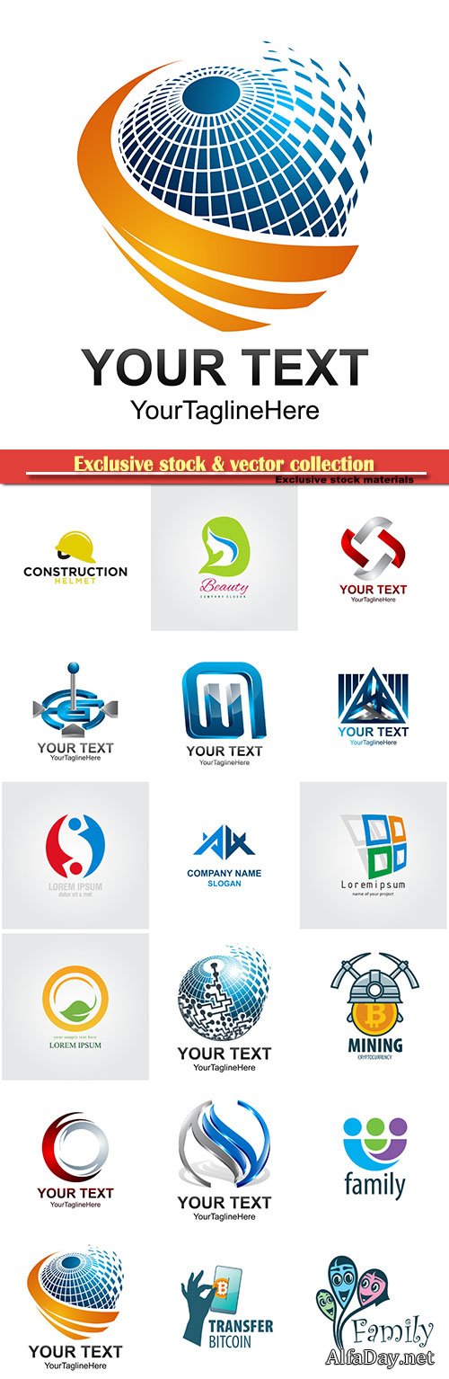 Logo vector template business set # 41