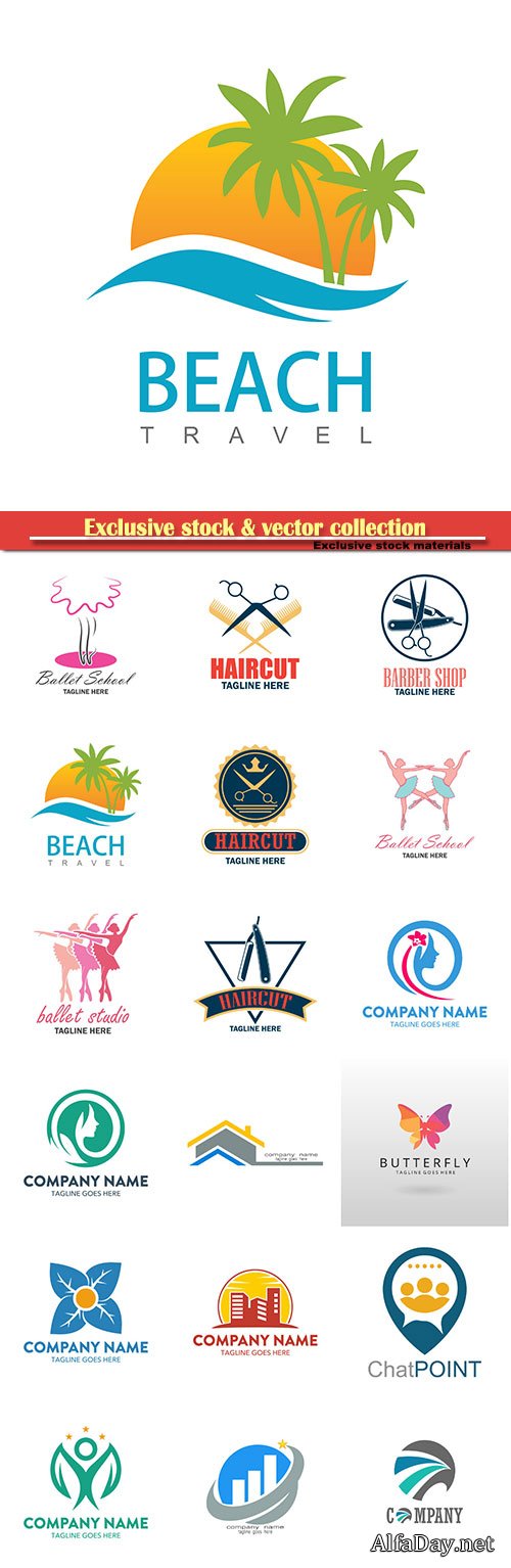 Logo vector template business set # 39