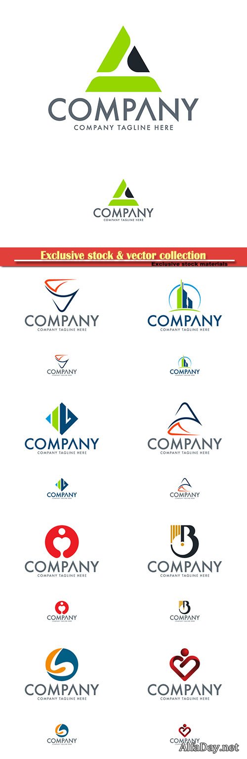 Logo vector template business set # 54