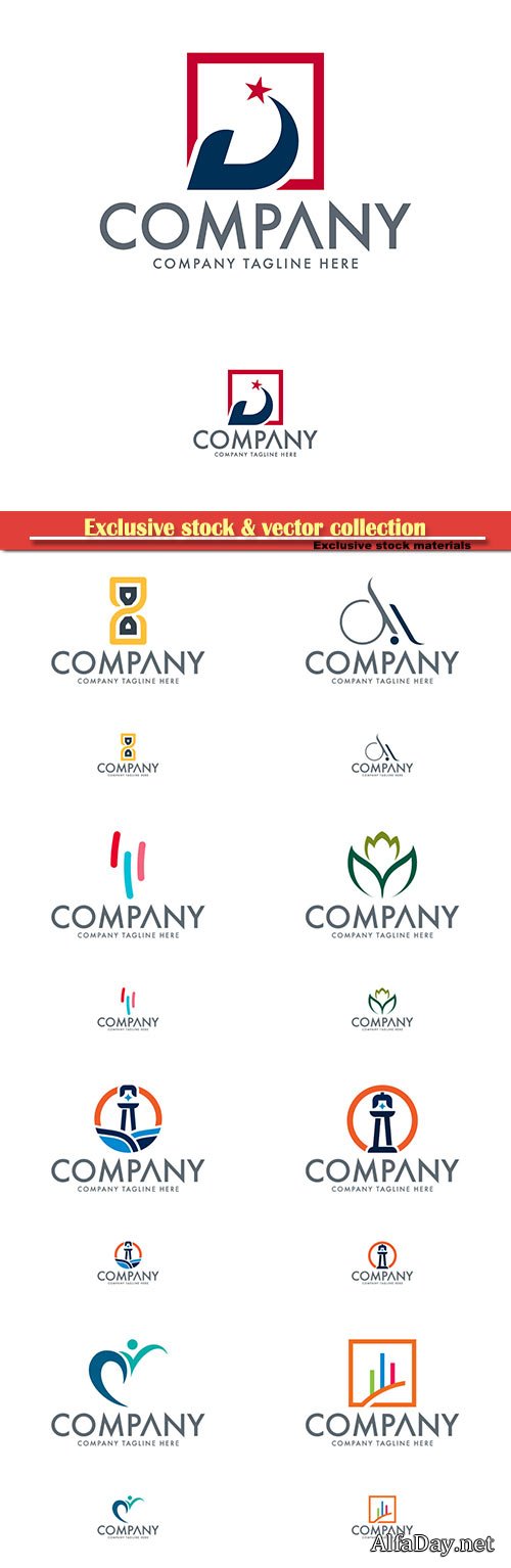 Logo vector template business set # 57