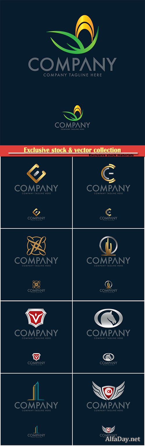 Logo vector template business set # 56