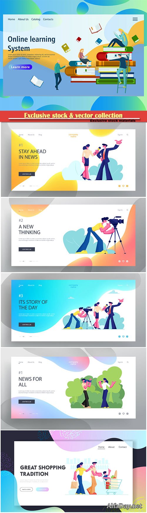 Set isometric vector concept # 5