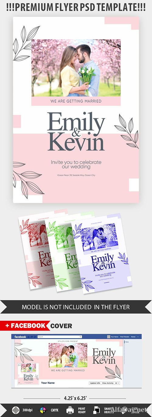 Wedding PSD Flyer Template