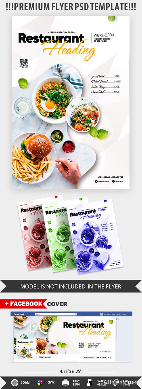 Restaurant PSD Flyer Template