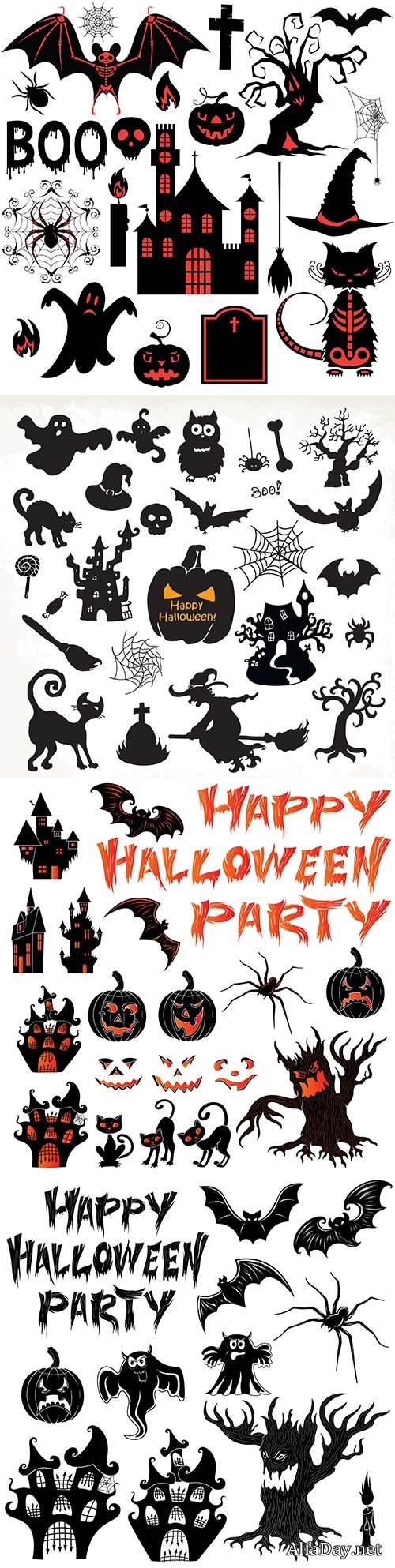 Set of silhouettes for the holiday Halloween