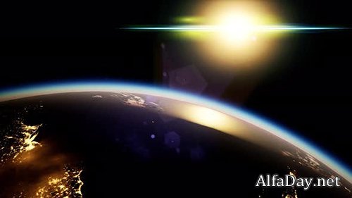 Videohive - Space, Sun and Planet Earth at Night - 24930473