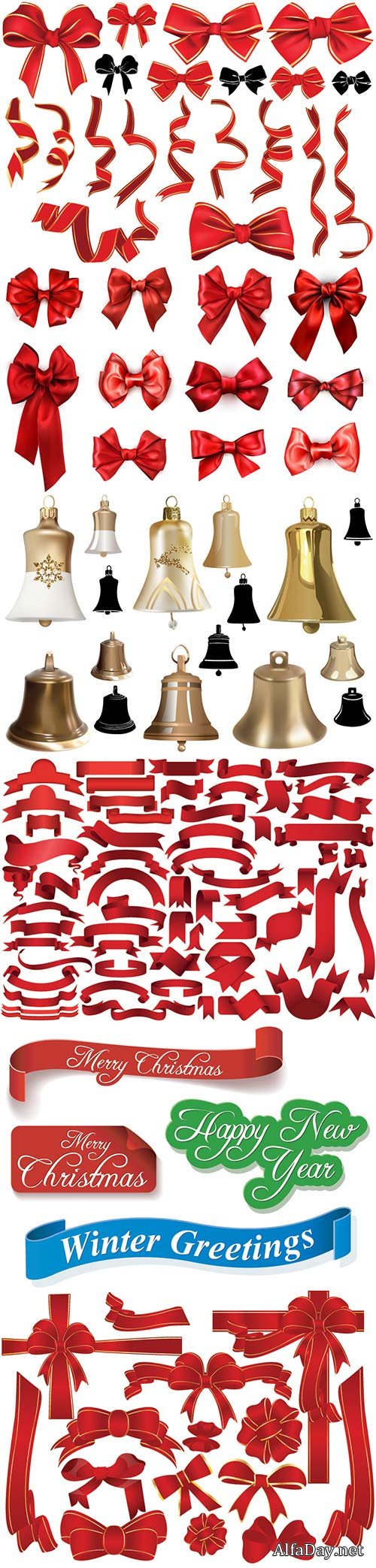 Holiday bow and ribbon