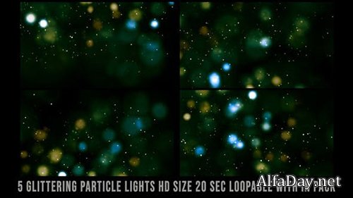 Videohive - Glittering Particles Lights Green Pack - 24968284