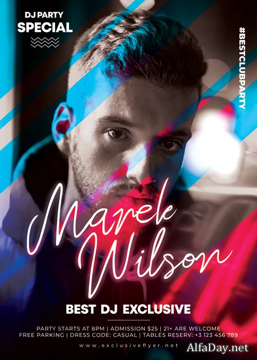 Featuring guest dj - Premium flyer psd template