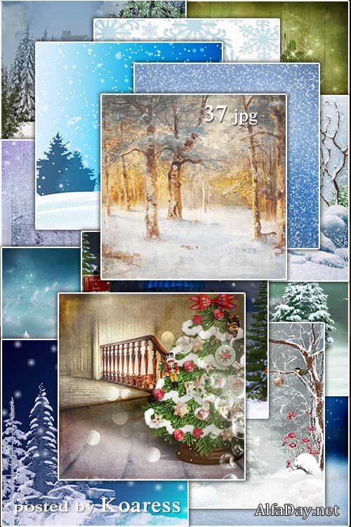 �������� ������ ����� ��� ������� - Winter and Christmas backgrounds for design