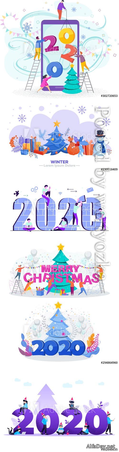 Flat design New Year vector concept