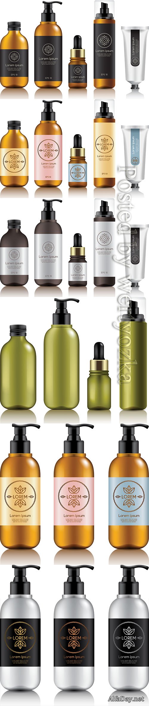 Make up and skincare packaging vector template