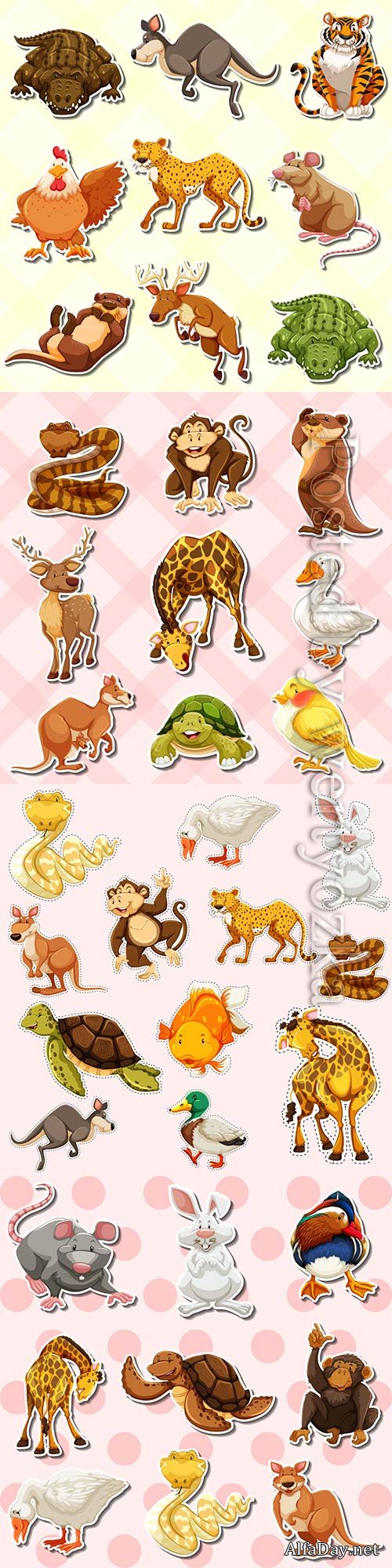 Sticker set with cute animals # 2