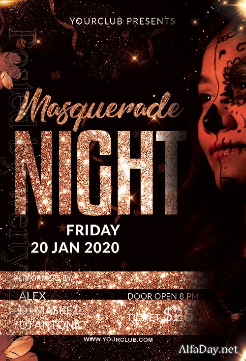 Masquerade Night - Premium flyer psd template