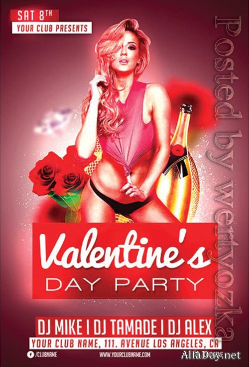 Valentines Day Club - Premium flyer psd template