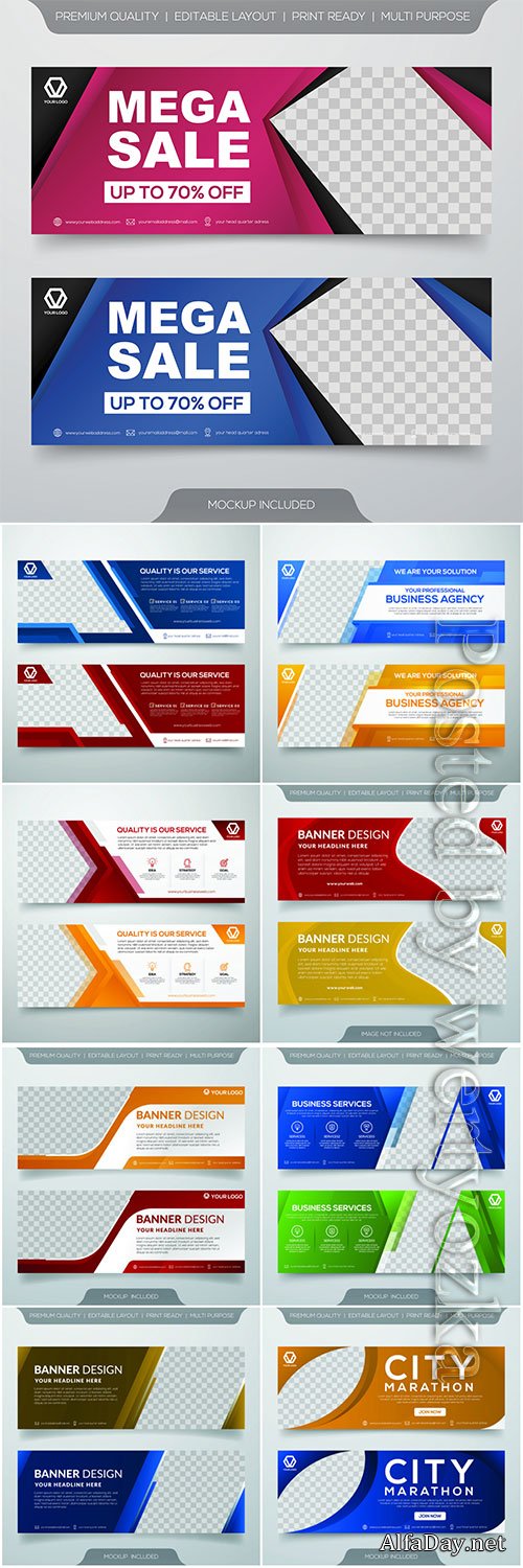 Set of business banner template design
