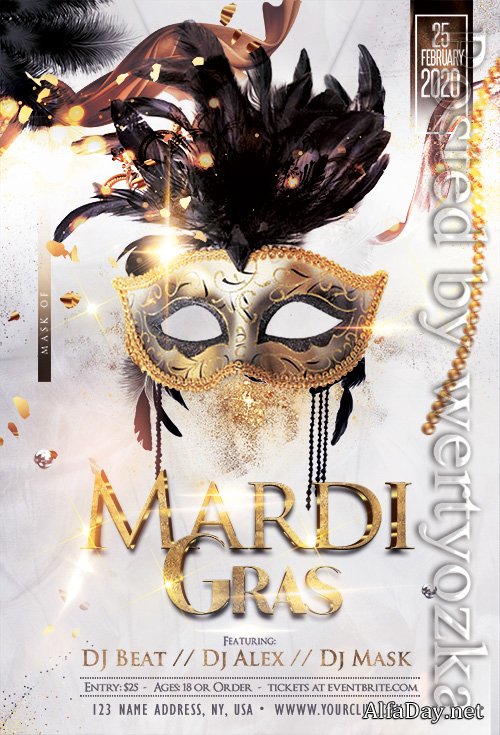 Mardi Gras - Free PSD Template - Premium flyer psd template