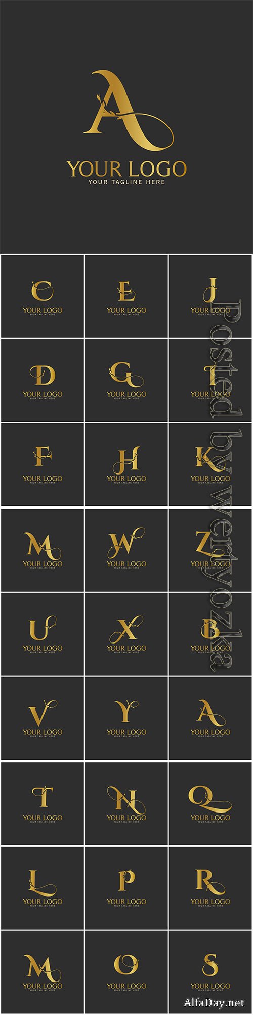 Initial letter gold logo icon classy gold letter suitable