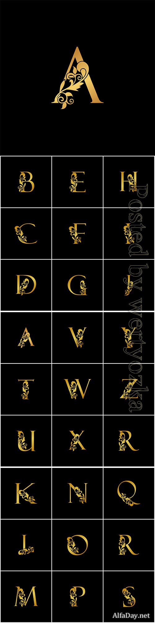 Golden luxurious initial letter logo icon