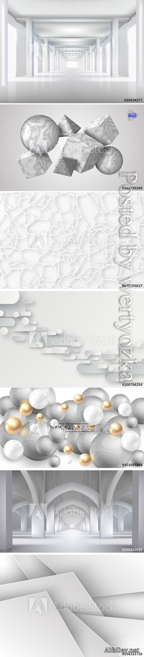 Bright abstract backgrounds with 3D effect