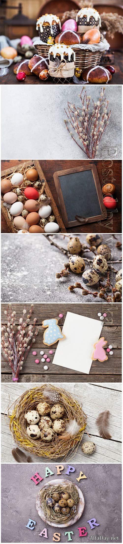 Happy Easter stock photo, Easter eggs, spring flowers # 6