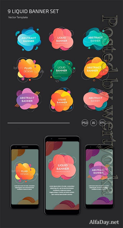 Liquid banner vector template