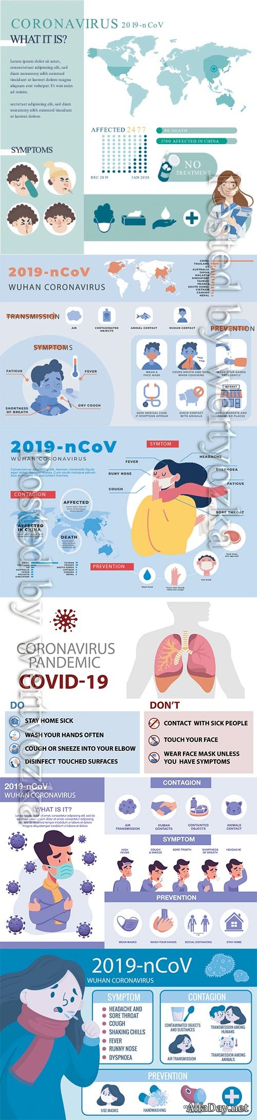 COVID 19, Coranavirus vector illustration sets # 8