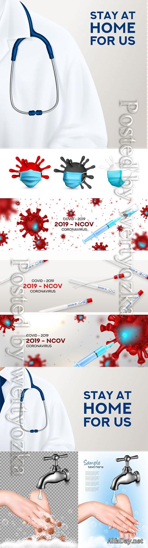 COVID 19, Coranavirus vector illustration sets # 6