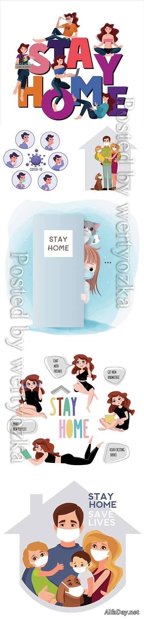 COVID 19, Coranavirus vector illustration sets # 7