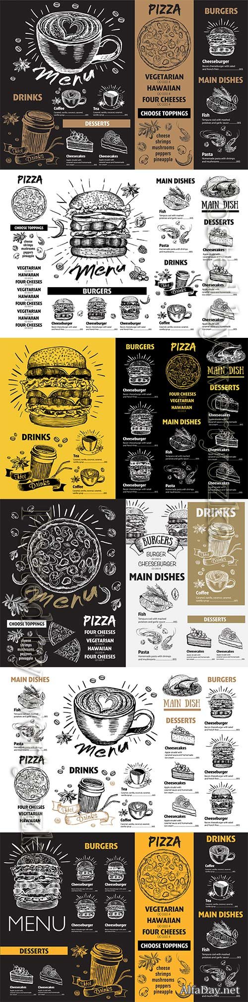 Restaurant cafe menu, template design