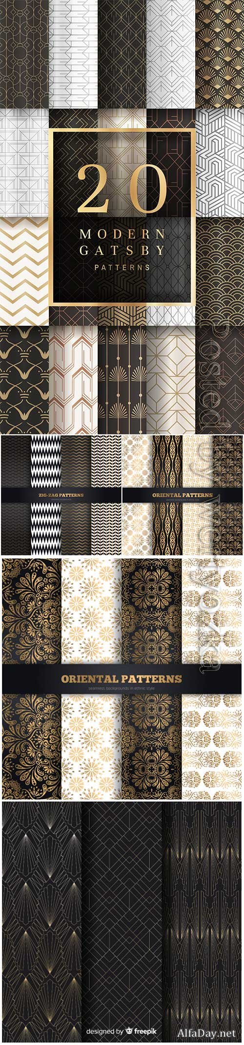 Collection seamless vector patterns