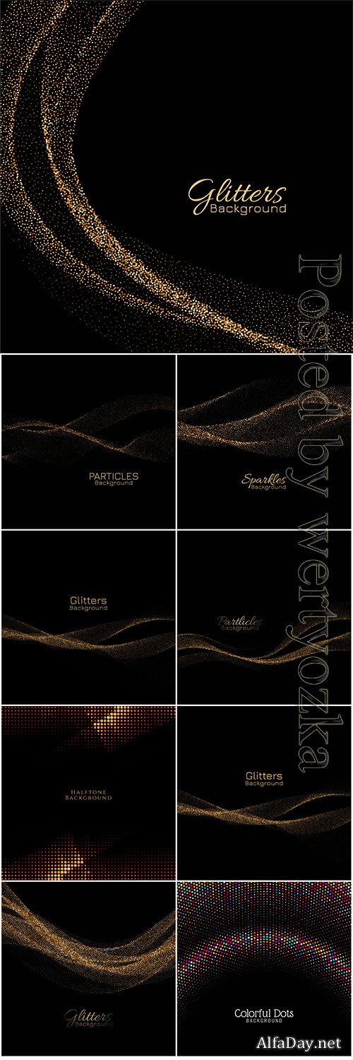 Modern golden sparkles decorative vector background