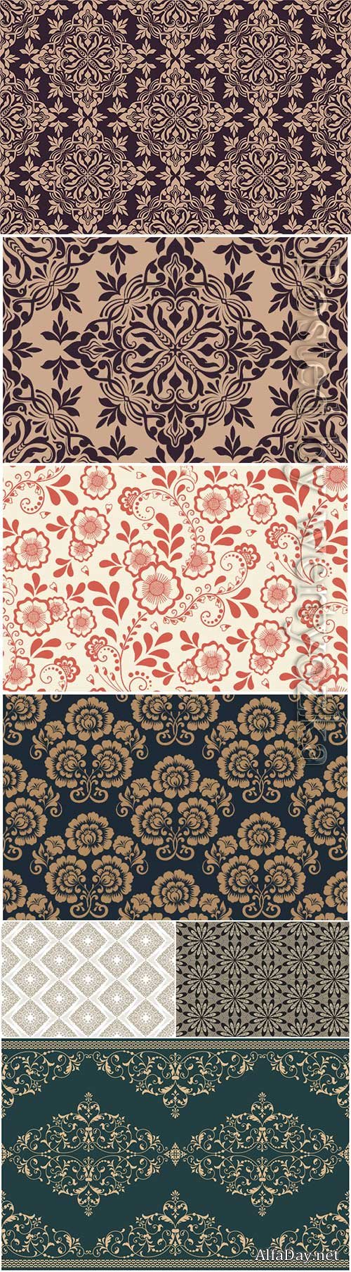 Vector floral seamless pattern element arabian style