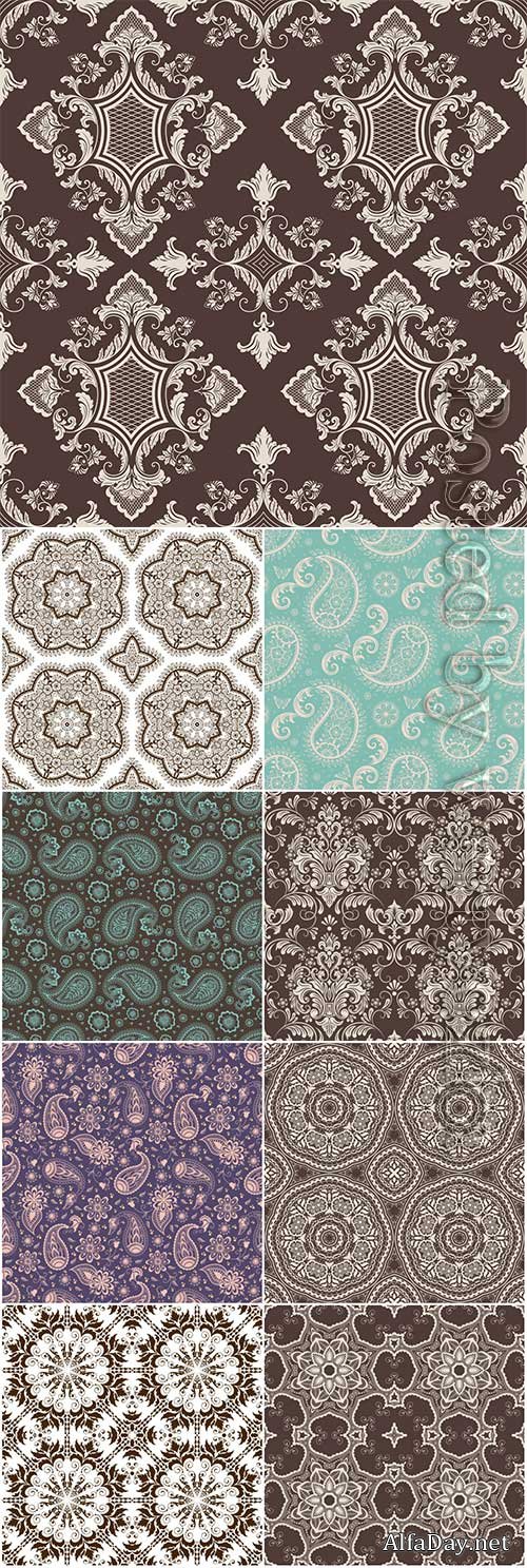 Floral seamless vector pattern background in arabian style