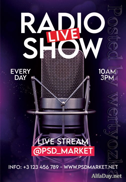 Live radio show - Premium flyer psd template