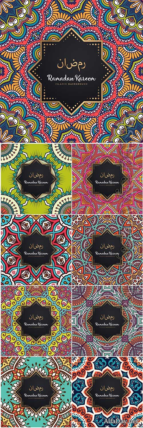 Beautiful ramadan kareem seamless pattern vector mandala # 6