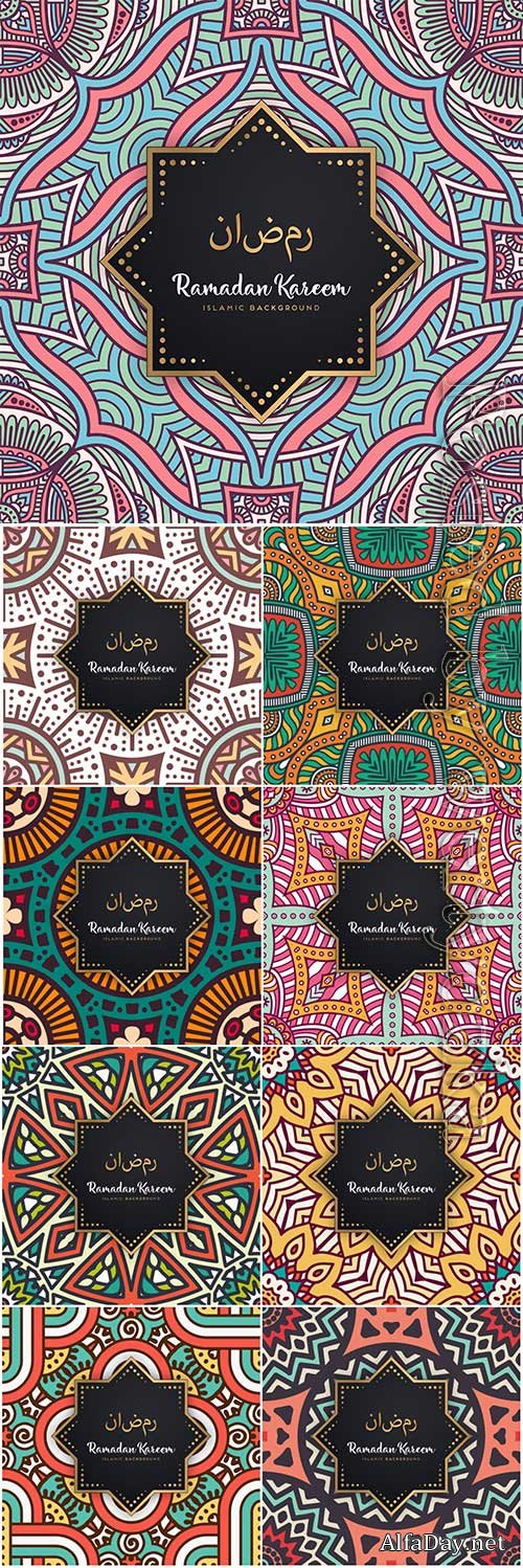 Beautiful ramadan kareem seamless pattern vector mandala # 5