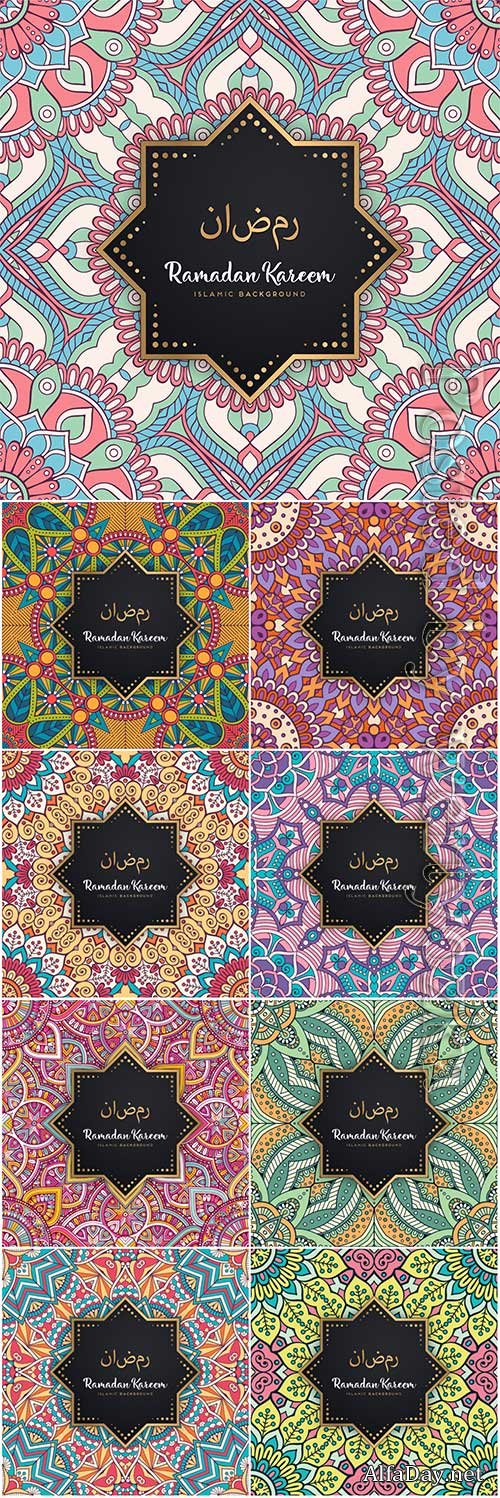Beautiful ramadan kareem seamless pattern vector mandala