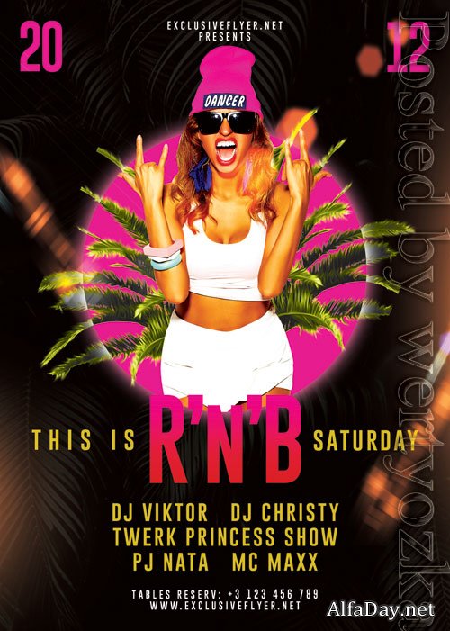 R n b_saturdays - Premium flyer psd template