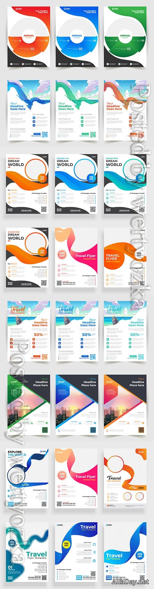 Business flyer template design, brochure vector illustration # 6