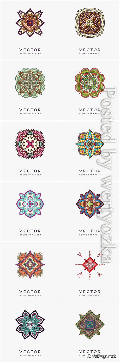 Decorative hand drawn mandala vector illustration # 15