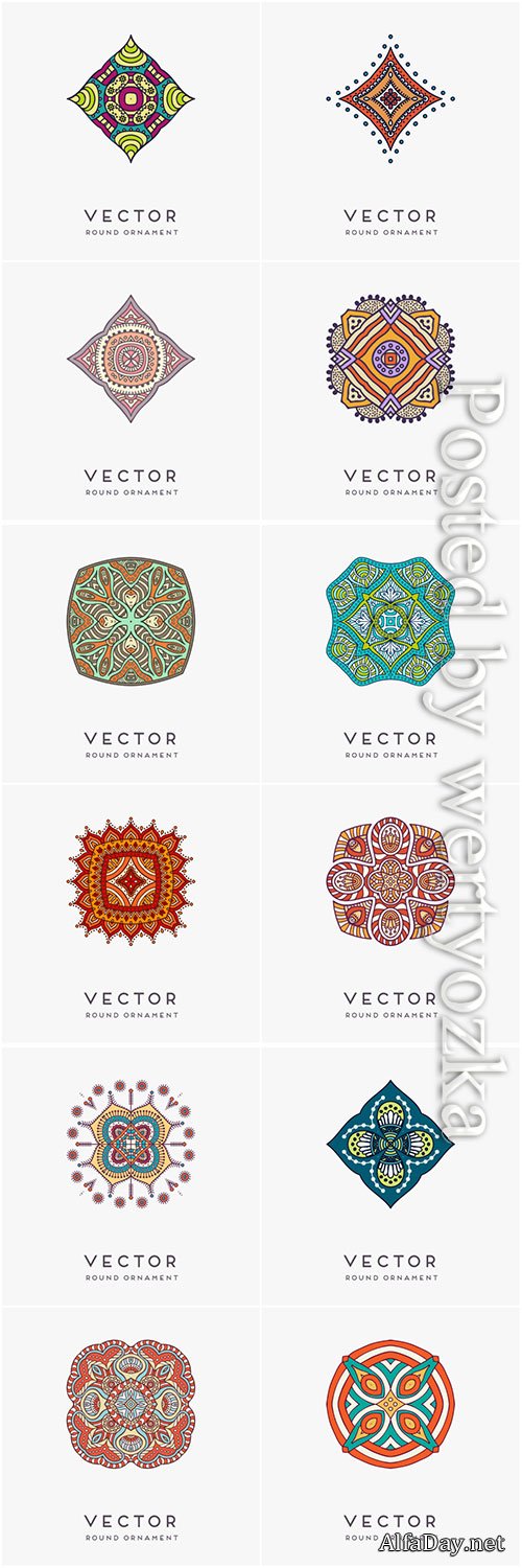 Decorative hand drawn mandala vector illustration # 11