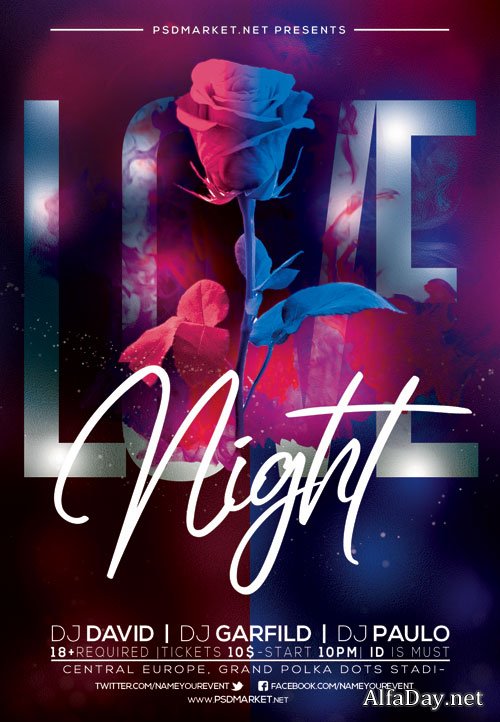 Love night event - Premium flyer psd template