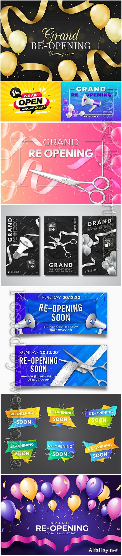 Grand re-opening vector background