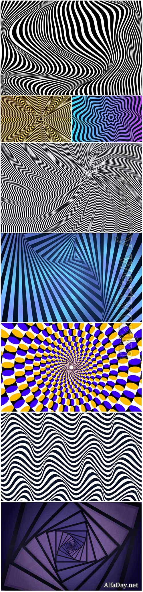 Psychedelic optical illusion vector background