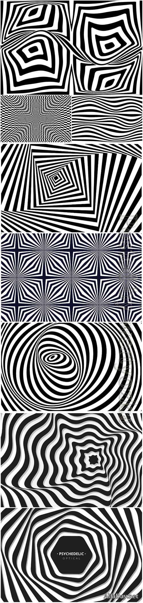 Psychedelic optical illusion vector backgroun