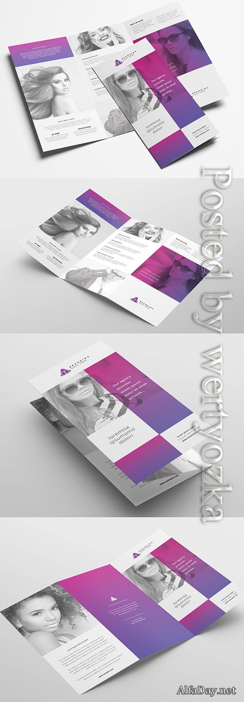 Trifold Brochure Layout with Modern Style